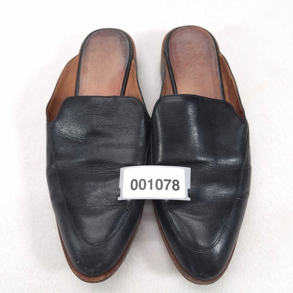Madewell Frances Loafer Mule Black Leather Size 9 Pointed Toe Minimalist Classic - Picture 12 of 12